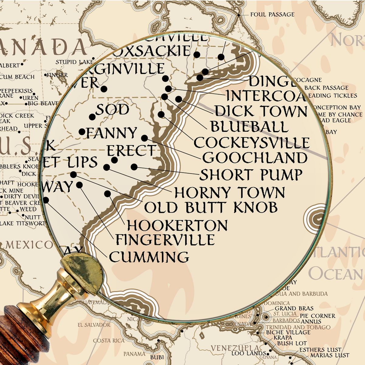 Rude Maps Rude World Map - Discover the Funniest and Most Amusing Place Names ...